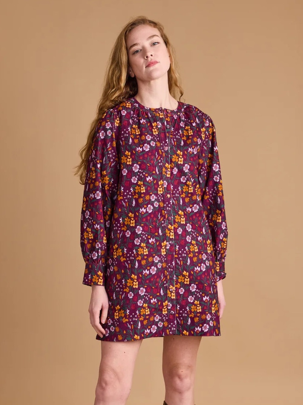 Double A Leslie Wildflower Corduroy Dress
